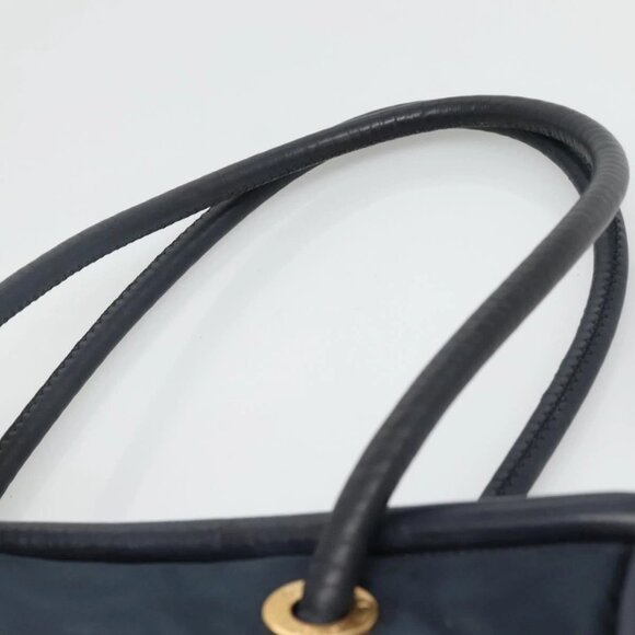 CELINE Tote Bag Nylon Navy Gold Auth - Picture 7 of 16